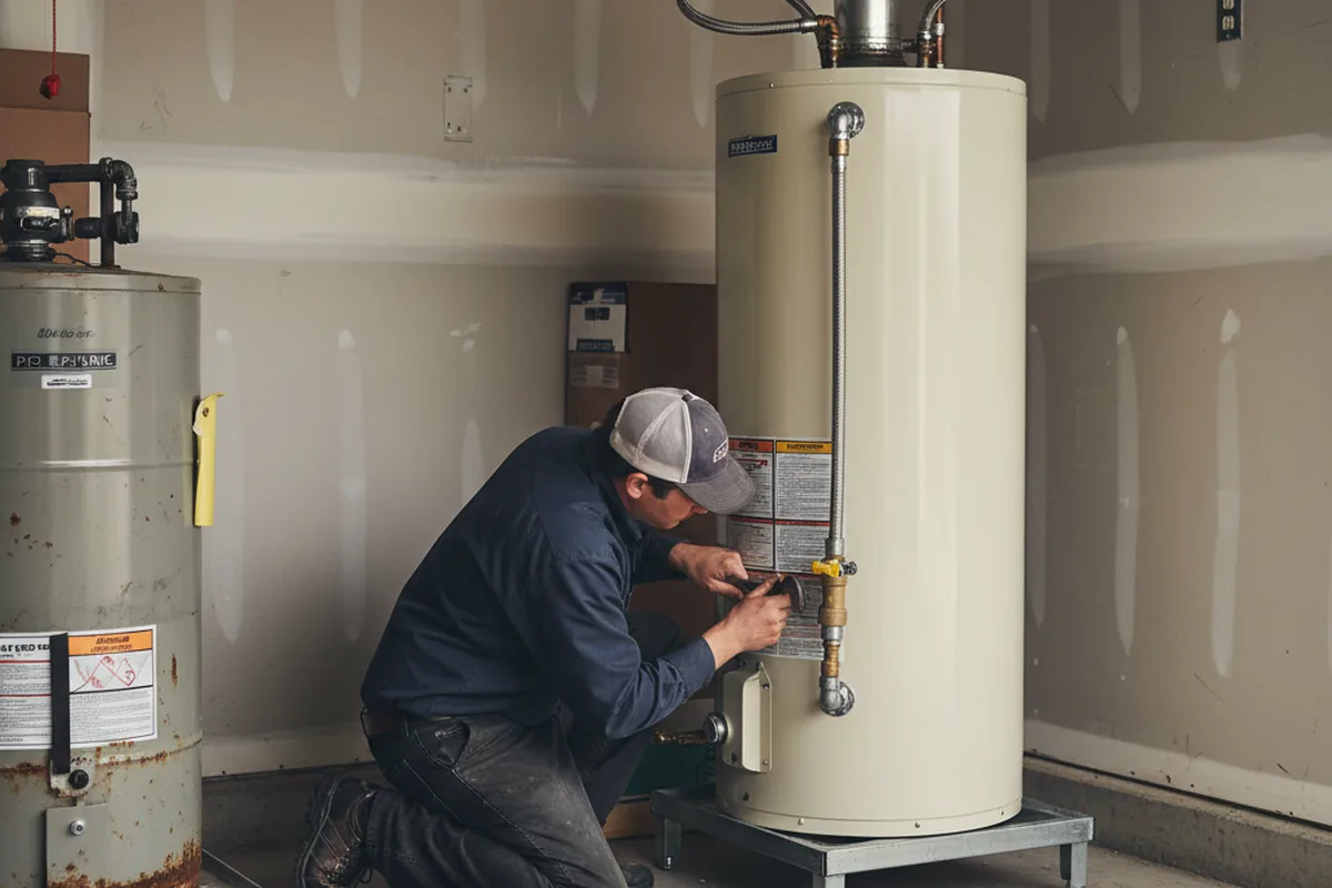 Water heater and shutoff valve replacement in Jean