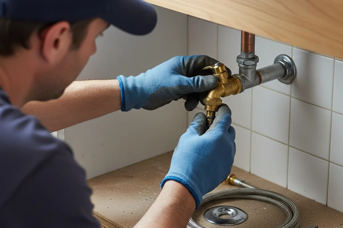 Shutoff valve and fitting work during Emergency Plumbing in Jean